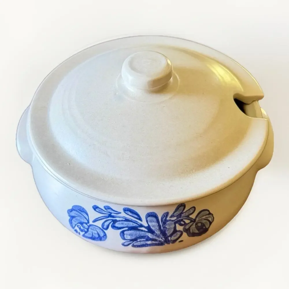 Vtg Pfaltzgraff Blue‎ Yorktowne Covered 2 Quart Round Casserole Dish with Lid